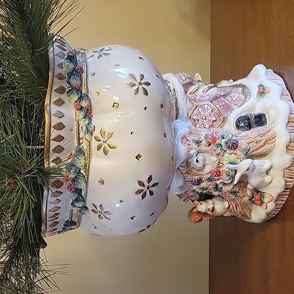 Fitz & Floyd christmas, Snowy woods Compote. Original box, mint condition... - Picture 2 of 2